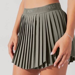 POPFLEX Rustic Olive Pleated Skort